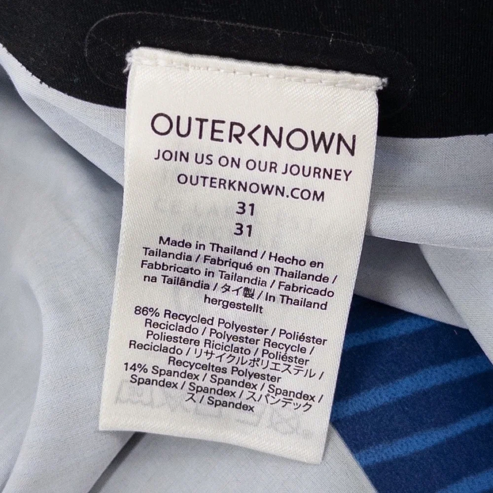 Outerknown Mens 31 Apex Board Shorts Blue Wave Print Surf Trunks Kelly Slater